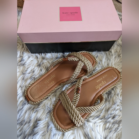 Kate Spade Captain's Cord Slide Sandals With Box Size 9 - Limited Time Sale - Picture 3 of 4